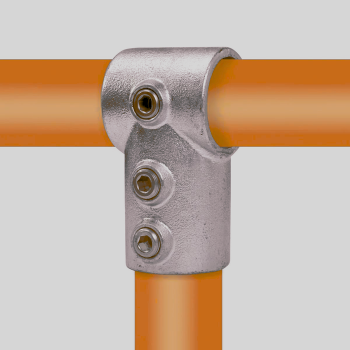 Rohrverbinder T-Stück kurz mit zwei Schrauben im Abgang