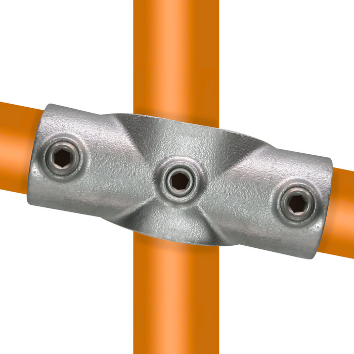 Rohrverbinder aus Stahl galvanisiert Kreuzstück verstellbar 11º