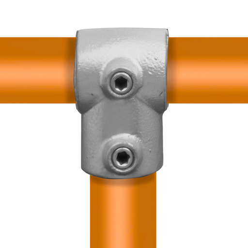 Rohrverbinder aus Stahl Typ T-Stück kurz Abbildung mit Rohren