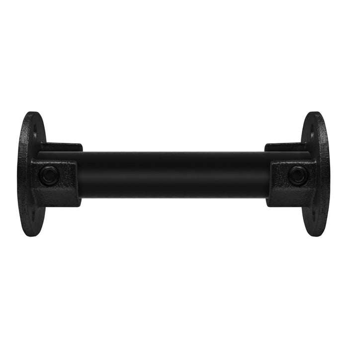 Rohrverbinder Fussplatte Gardinenstange mit Rohr schwarz 33,7 mm