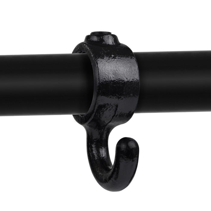 Rohrverbinder Garderobenhaken schwarz Ø 26,9 mm, aus Stahl mit Pulverbeschichtung
