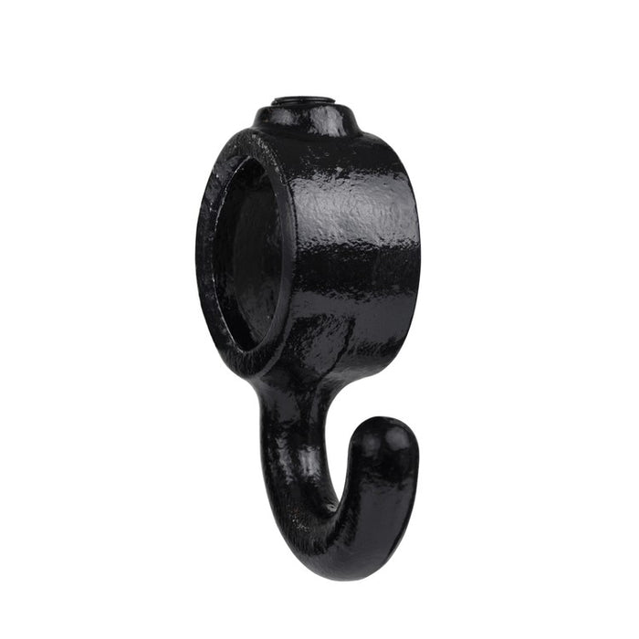 Rohrverbinder Garderobenhaken schwarz Ø 26,9 mm, aus Stahl mit Pulverbeschichtung, ohne Rohr