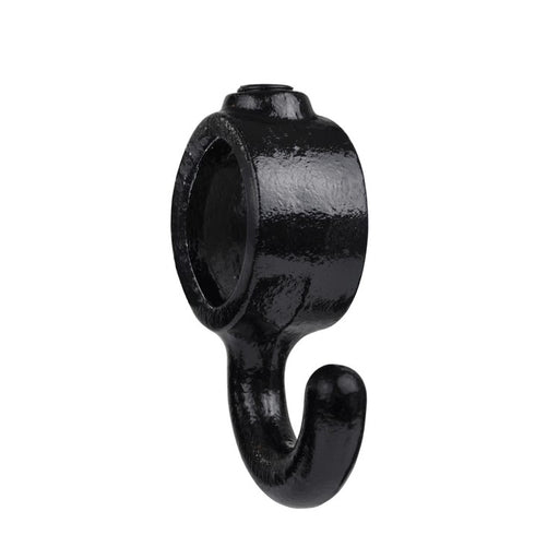 Rohrverbinder Garderobenhaken schwarz Ø 42,4 mm, aus Stahl mit Pulverbeschichtung, ohne Rohr