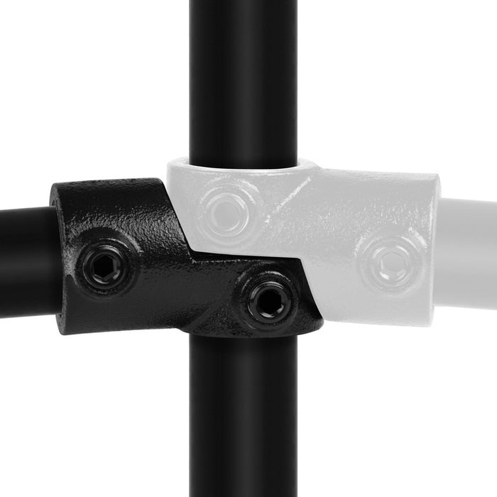 Rohrverbinder Schwarz Winkelgelenk 90º-180º schwarz, aus Stahl mit Pulverbeschichtung, mit Rohr Ø 42,4 mm
