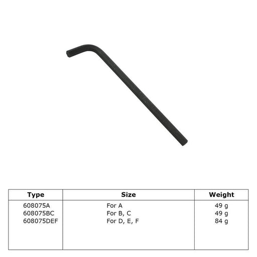 Zeichnung eines Inbusschlüssels schwarz für Ihre Verbinder, Durchmesser 42,4 mm, 48,3 mm und 60,3 mm 