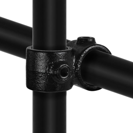 Rohrverbinder Überkreuz schwarz 90 °, aus Stahl mit Pulverbeschichtung, mit Rohr Ø 42,4 mm