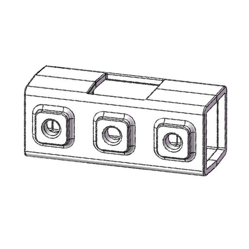Zeichnung eines Rohrverbinders Kreuzverbinder, Vierkant, Stahl galvanisiert, 40x40 mm