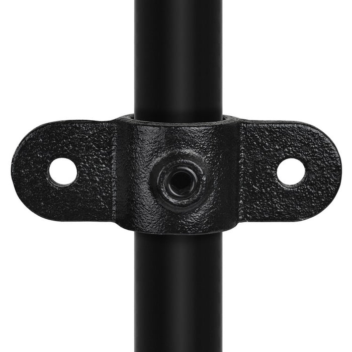 Rohrverbinder Ösenteil doppelt, schwarz, aus Stahl mit Pulverbeschichtung, mit Rohr  Ø 26,9 mm