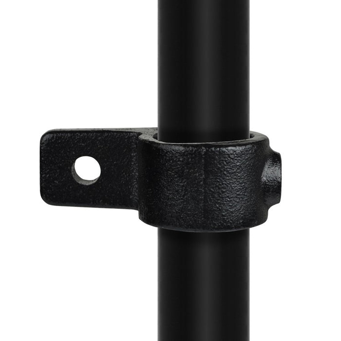 Rohrverbinder Ösenteil einfach schwarz, aus Stahl mit Pulverbeschichtung, mit Rohr Ø 33,7 mm