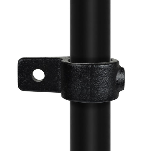 Rohrverbinder Ösenteil einfach schwarz, aus Stahl mit Pulverbeschichtung, mit Rohr Ø 42,4 mm