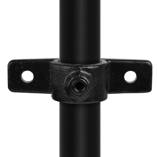 Rohrverbinder Ösenteil doppelt, schwarz, Ø 42,4 mm, aus Stahl mit Pulverbeschichtung, mit Rohr