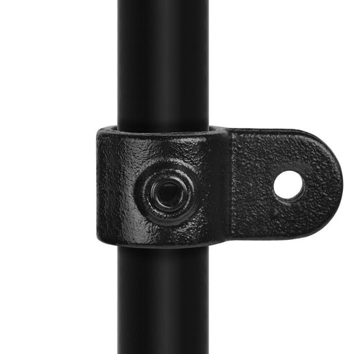Rohrverbinder Ösenteil einfach, schwarz, aus Stahl mit Pulverbeschichtung, mit Rohr  Ø 48,3 mm