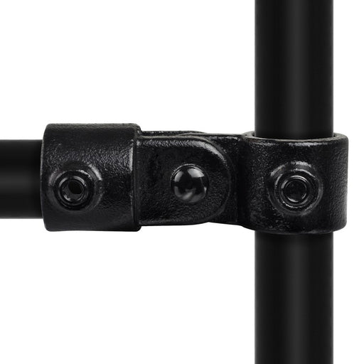 Rohrverbinder Gelenkstück einfach, schwarz, aus Stahl mit Pulverbeschichtung, mit Rohr Ø 42,4 mm