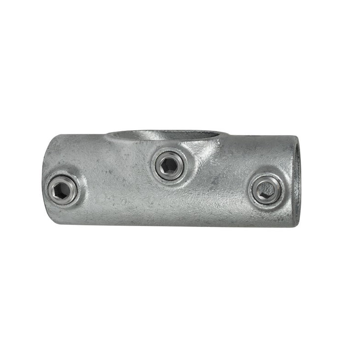 Rohrverbinder Handlaufbefestigung, aus Stahl galvanisiert, Winkel von 45° bis 60°, ohne Rohr, Ø 42,4 mm
