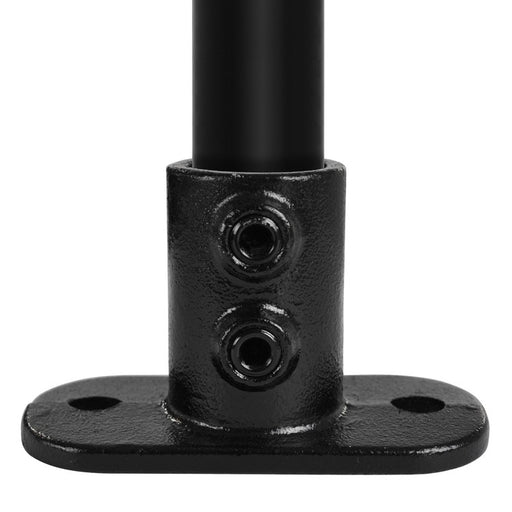 Rohrverbinder aus Stahl Schwarz Fußplatte, mit Rohr, oval Ø 26,9 mm